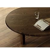 Amazon｜家具の里 ちゃぶ台 (90cm / 円形) 折りたたみ式 (ダーク